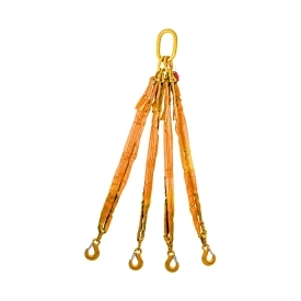 Čtyřpramenný textilní vazák, oko-4 x hák, Nosnost 21 000/15 000 kg, Certifikovaný